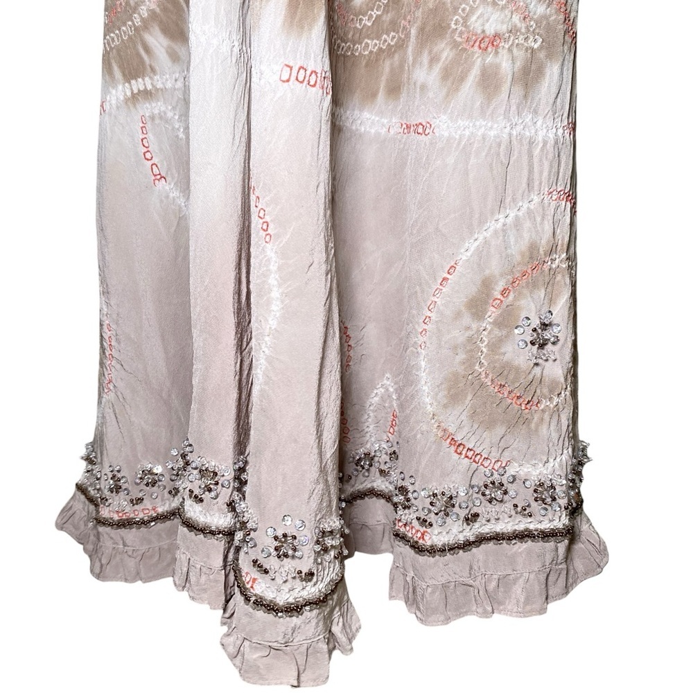 Jane Seymour Signature 100% Silk Crinkle Boho Maxi Skirt - Picture 5 of 15